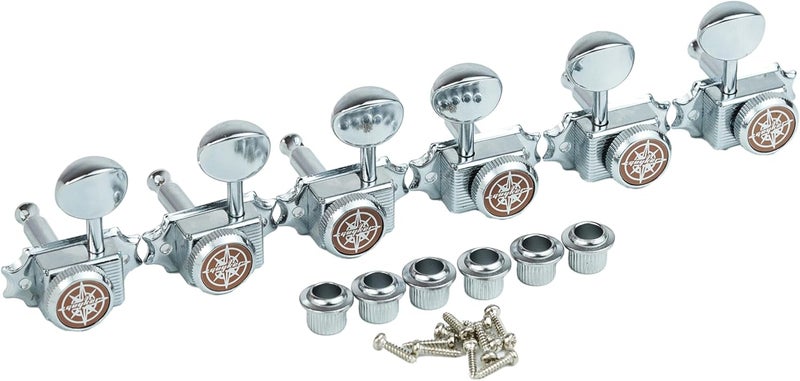 guyker Guitar Locking Tuners (3L + 3R Handed) – Vintage Deluxe Lock String Tuning Key Pegs Machine Heads Replacement Parts – Chrome - Image 3